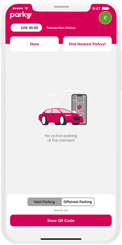 image screenshot of a parking app