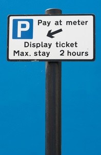 Pay at meter sign