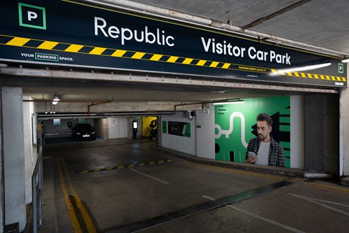 The entrance to Republic Visitor Car Park