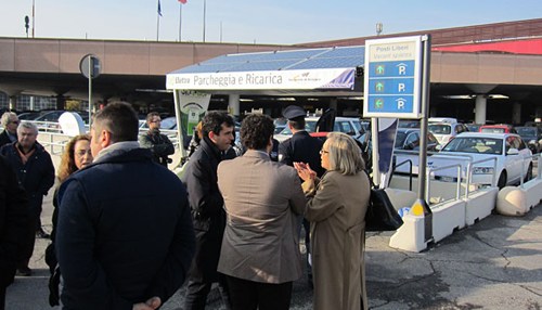 EV charging station at Bologna Airport