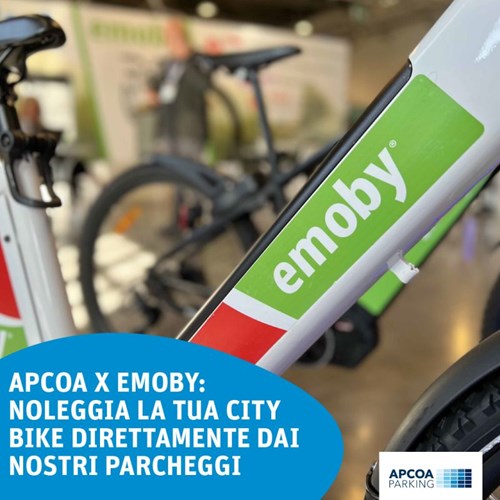 Foto di una e-bike nata dalla collaborazione tra APCOA Italia ed Emoby