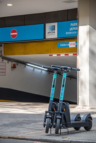 Micro-mobility company offers charging stations for e-scooters batteries in car parks in Germany, Poland, Netherlands, UK, Sweden and Norway