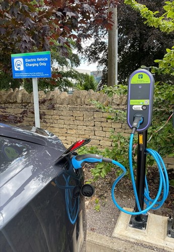 image of an electric car being charged