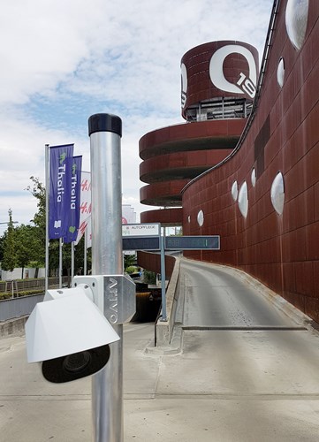 ANPR camera located outside a parking facility