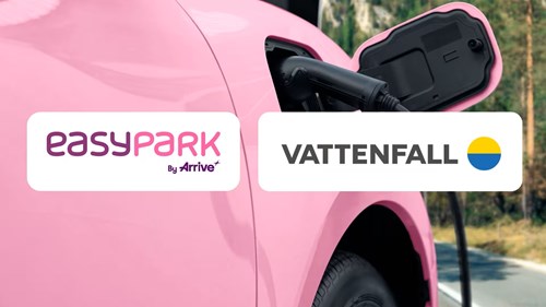 Arrive extends electrical vehicle charging in collaboration with Vattenfall EasyPark and Vattenfall logo