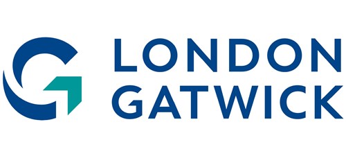 Logo of London Gatwick Airport.