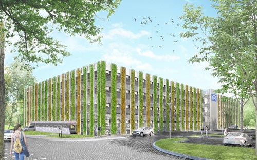 Ballast Nedam and wUrck Develop Temporary Parking Garage for TU Delft Referentiebeeld 2 - Ecologische gevelaanzichten