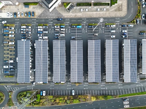 aerliar image of solar parking