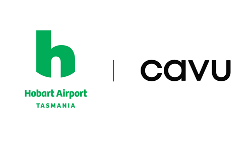 CAVU CAVU and Hobart Airport logos