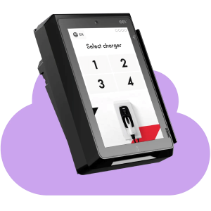 CCV IM30 payment terminal showing EV charging screen
