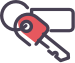 Icon of a car key