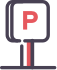 Icon of a parking sign with letter p