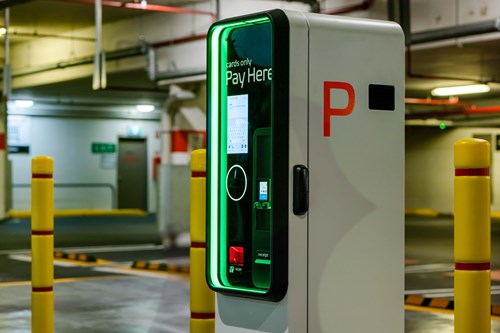 fast and efficient payment capabilities at one of the award-winning "PAY" "pay on foot" pay stations