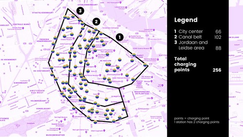 Overview of all the 'Power to the Heroes' charging points during Amsterdam Pride. Overview of all the 'Power to the Heroes' charging points during Amsterdam Pride.