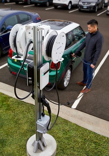 EvoCharge is a major hardware provider of electric vehicle charging solutions and cable management  systems in North America.
