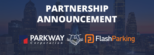 FlashParking Partnership with Parkway Corporation Logo Image