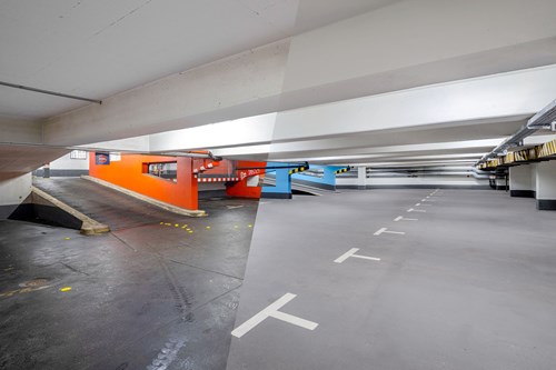 Lüneburg car park interior view.