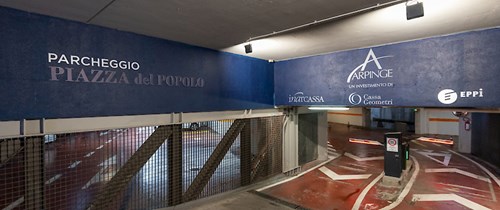 Underground car park in Piazza del Popolo Underground car park in Piazza del Popolo