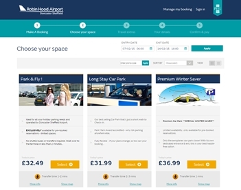Robin Hood Airport Doncaster Sheffield's parking booking site