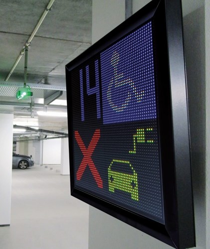 Matrix Display in the underground parking garage