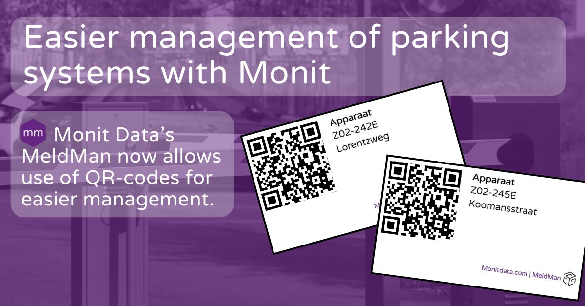 MeldMan now makes managing parking equipment even simpler. By using QR codes on equipment, faults and tasks can be reported and managed more quickly and easily