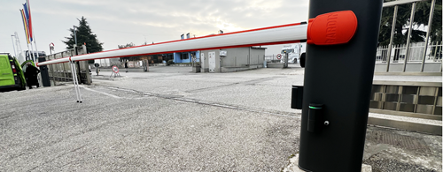 Barriers are located at the entrance 