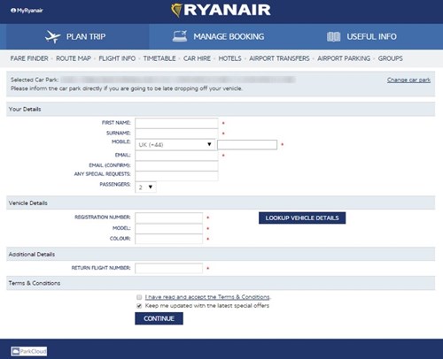 Ryanair screenshot