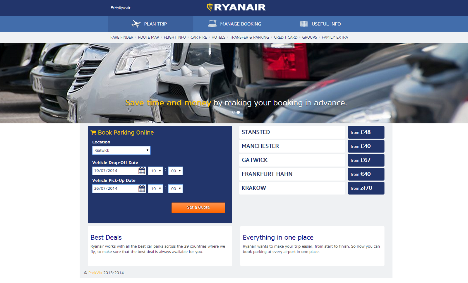 ParkCloud channels all Ryanair parking reservations
