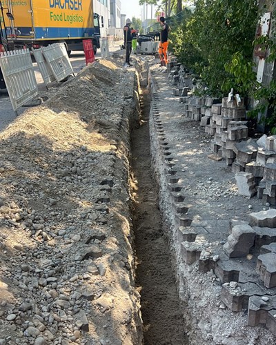 construction process of EV charging hub