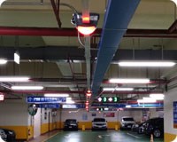 Garage with red light up sensor