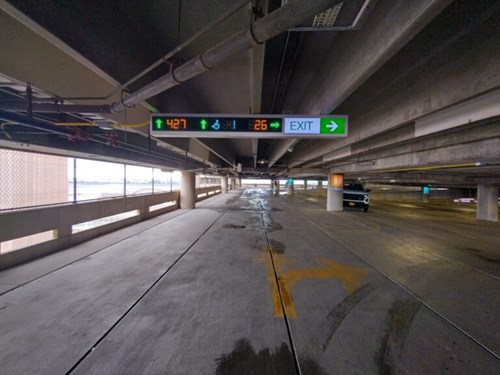 Phoenix Sky Harbor International Airport parking exit.
