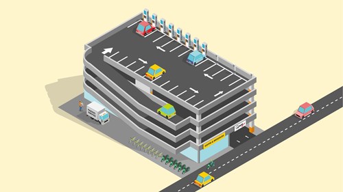Illustration of a multi-story parking garage