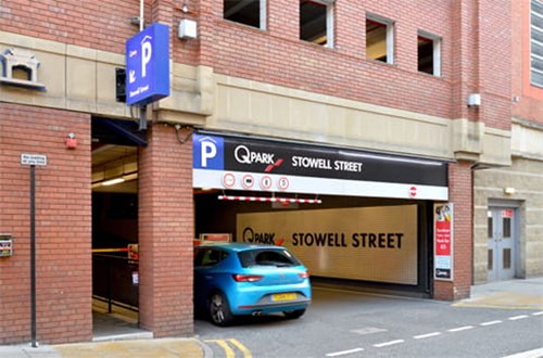 Entrance to the Stowell Street Parking Garage