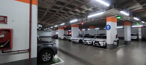 The most obvious part of the smart parking system involved the installation of SC Indoor sensors inside the parking garage