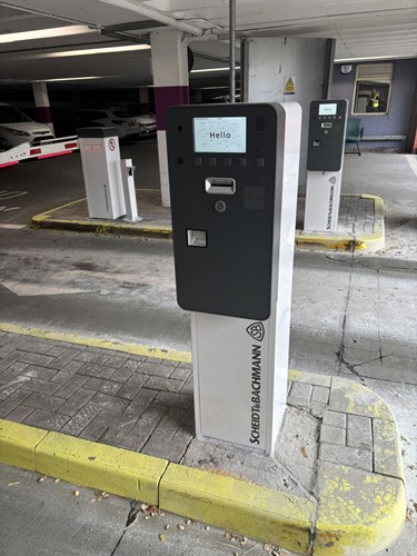 Parking machine Scheidt & Bachmann parking machine.