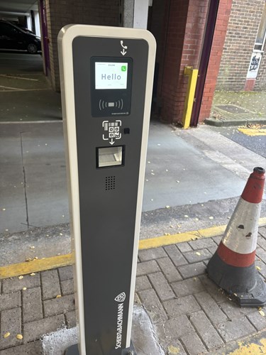 Scheidt & Bachmann parking payment machine.