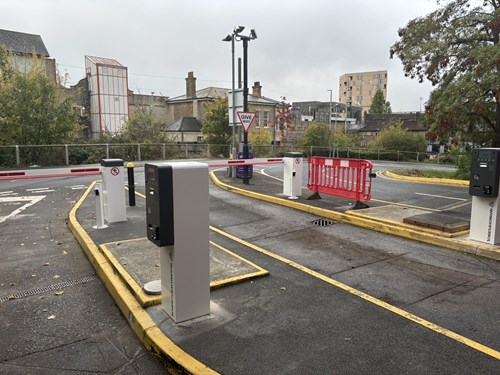 Chelmsford parking lot Parking lot barriers.