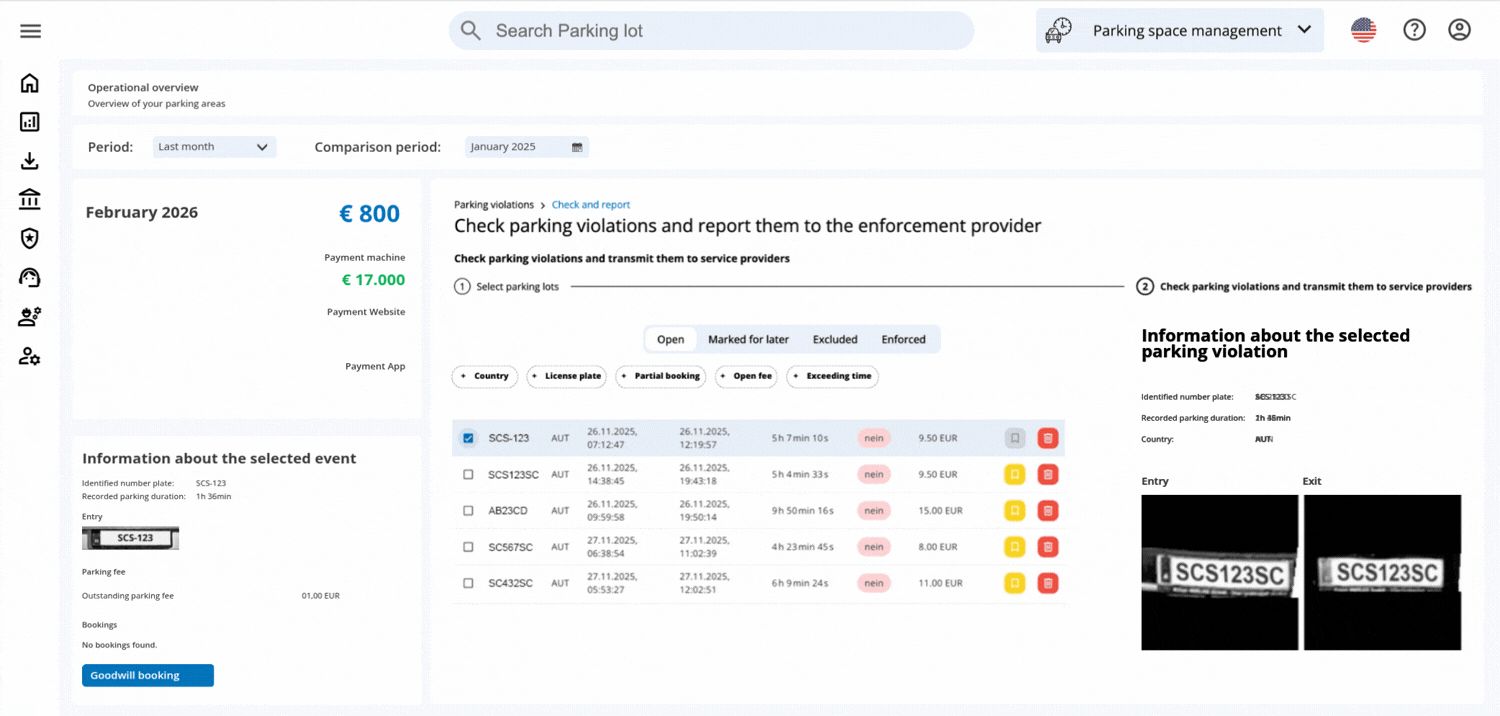 ParkAgent dashboard