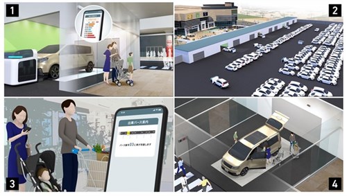 image of an automated valet parking with robots from Stanley Robotics