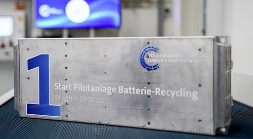 Start Pilotanlage Batterie-Recycling