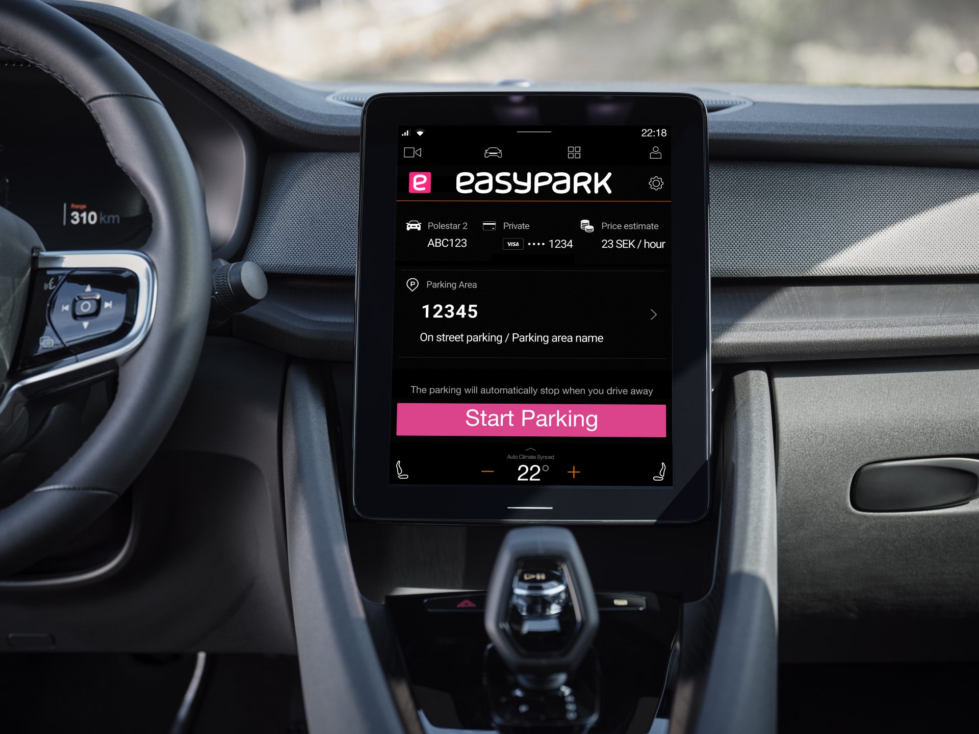 By integrating EasyPark’s app into Polestar’s Android Automotive environment the companies open up an entirely new range of possibilities to the driver.