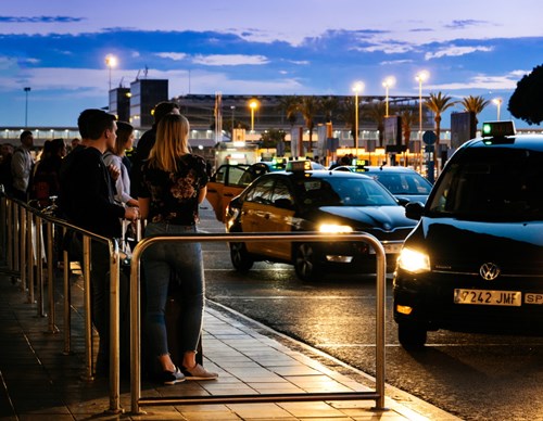 Stock Image: Passengers waiting for taxis