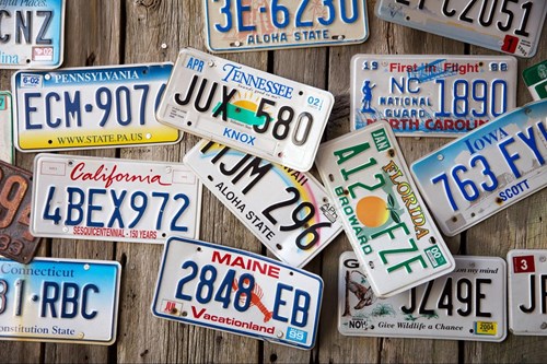 image of random license plates