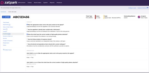 Zatpark quality assurance checklist