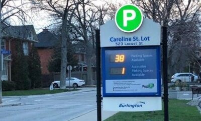 Digital sign saying Caroline  St. Lot